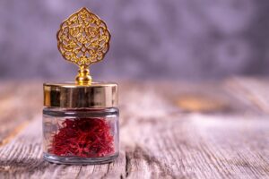Taliouine: Morocco’s Saffron Jewel 2 saffron glass bottle 1